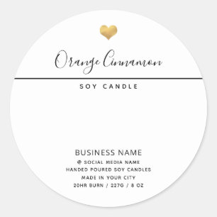 Simple modern luxury typography white product   cl classic round sticker