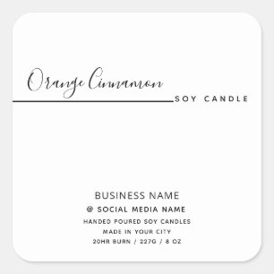 Simple modern luxury typography white product   cl square sticker