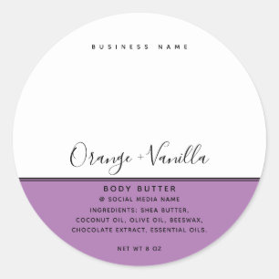 Simple modern luxury typography white product  classic round sticker