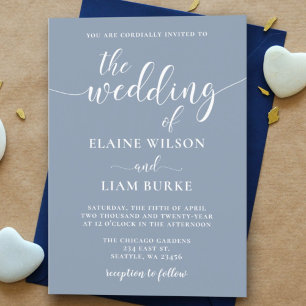 Simple Modern Magenta Wedding Invitation