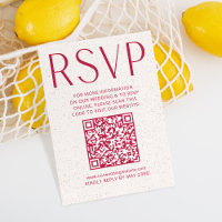 Simple Modern Magenta Wedding RSVP Online QR Code 