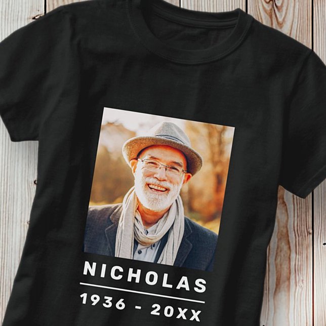 Simple Modern Memorial Remembrance Custom Photo T-Shirt (Creator Uploaded)
