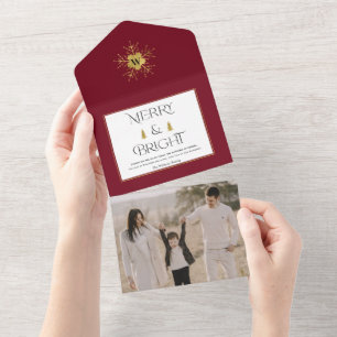 Simple Modern Merry and Bright Christmas cards