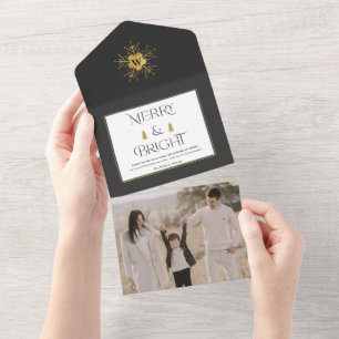 Simple Modern Merry and Bright Christmas cards