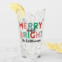 Simple Modern Merry & Bright Colourful Text Name