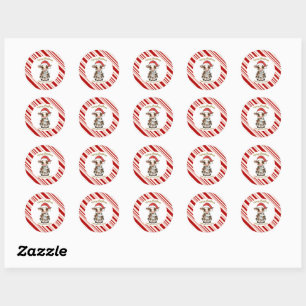 Simple modern merry christmas calf Cow OX pattern Classic Round Sticker