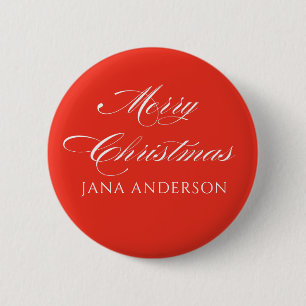 Simple Modern Merry Christmas Custom 2 Inch Round Button