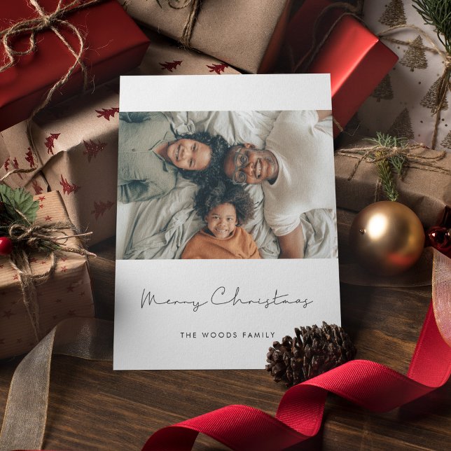 Simple modern Merry Christmas photo Holiday Card (Creator Uploaded)