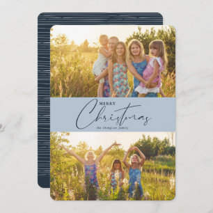 Simple Modern Merry Christmas Script Photo Holiday
