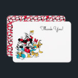 Simple Modern Mickey & Friends Birthday Thank You Invitation<br><div class="desc">Thank all your family and friends for coming to your child's birthay with these simple and modern Mickey and FriendsThank You notes. Personalize by adding your custom thank you message!</div>