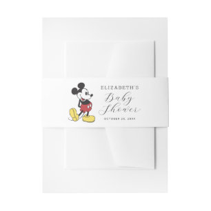 Simple Modern Mickey Mouse Baby Shower Invitation Belly Band