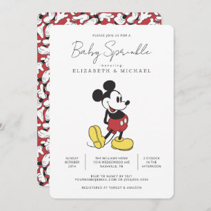Simple Modern Mickey Mouse Baby Sprinkle Invitation