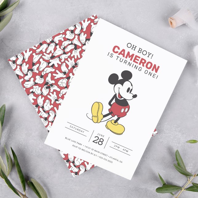 Simple Modern Mickey Mouse Birthday Invitation (Creator Uploaded)