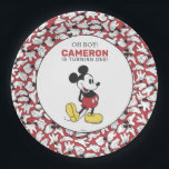 Simple Modern Mickey Mouse Birthday Paper Plate<br><div class="desc">Celebrate your child's Birthday with these simple and modern Mickey Mouse Birthday plates! Personalize by adding your child's name and age!</div>