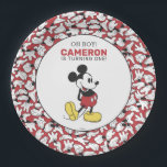 Simple Modern Mickey Mouse Birthday Paper Plate<br><div class="desc">Celebrate your child's Birthday with these simple and modern Mickey Mouse Birthday plates! Personalize by adding your child's name and age!</div>