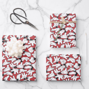 Simple Modern Mickey Mouse Birthday Pattern Wrapping Paper Sheet