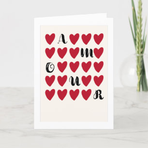 Simple Modern Minimal Amour Valentine's day Card