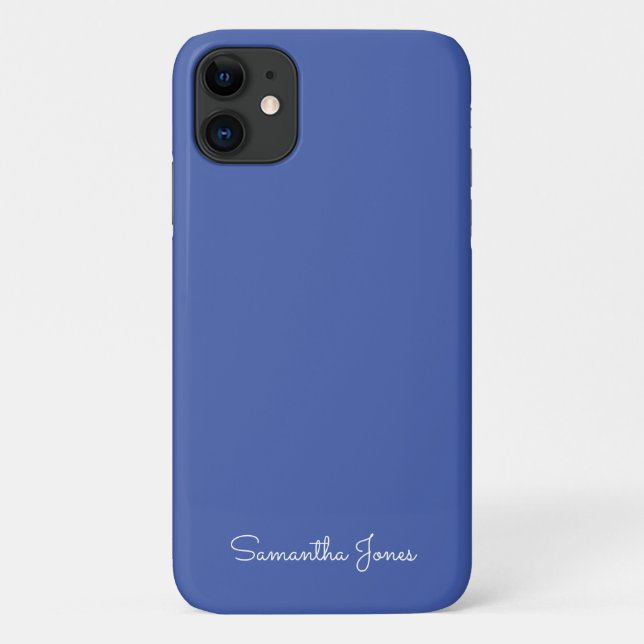 Simple Modern Minimal Bright Blue Case-Mate iPhone Case (Back)