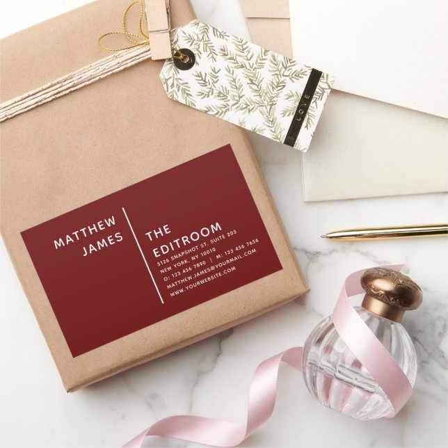 Simple Modern Minimal Burgundy White Sticker (Gifting)