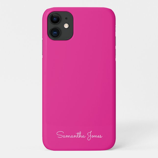 Simple Modern Minimal Fuschia Pink Case-Mate iPhone Case (Back)