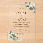 Simple Modern Minimal Green Leaf Wedding