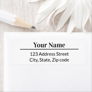 Simple Modern Minimal Name Mailing Return Address