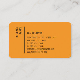 Simple Modern Minimal Orange QR Code Business Card