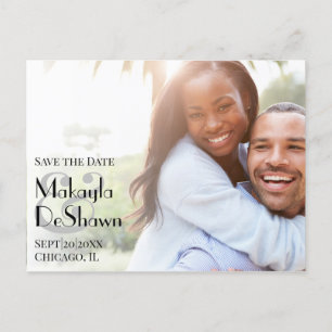 Simple Modern Minimal Photo Save the Date Wedding Postcard