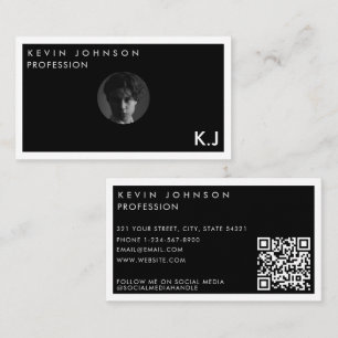 Simple Modern Minimal Professional  Photo QR code Business Card