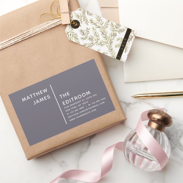 Simple Modern Minimal Purple Grey White Sticker (Gifting)