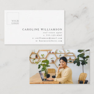 Simple Modern Minimal Real Estate Agent Logo Business Card