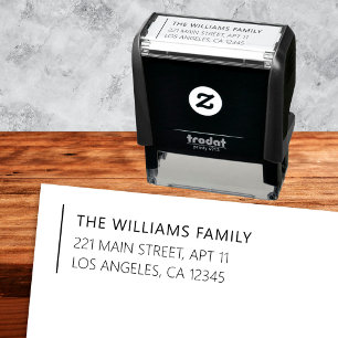 Simple Modern Minimal Return Address Self-inking Stamp