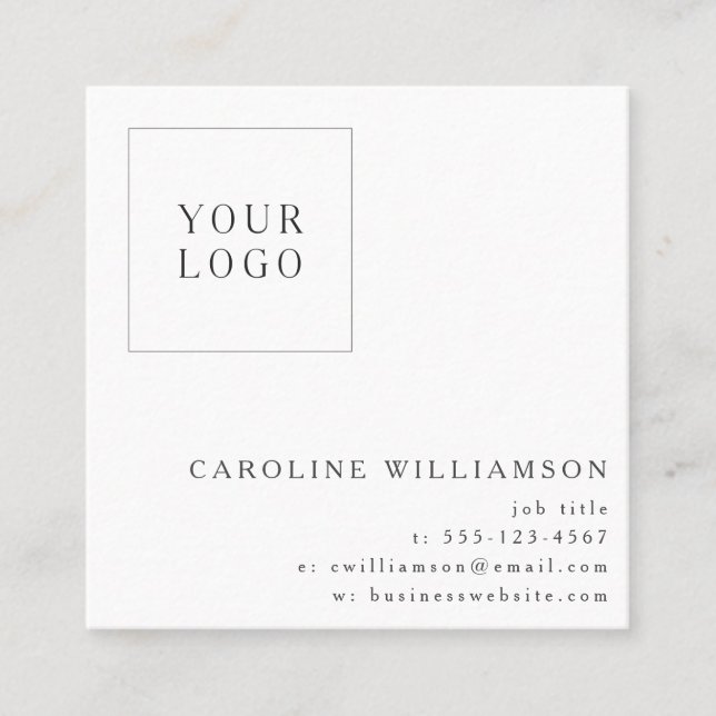 Simple Modern Minimal Square Professional Logo  Business Card (Front)