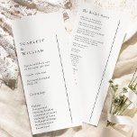 Simple Modern Minimal Wedding Flat Program<br><div class="desc">This simple modern minimal wedding flat program design is a timeless fusion of classic charm and contemporary simplicity. With a focus on minimalist style, this design features clean lines, neutral tones, and a sophisticated black and white palette, ensuring every detail exudes refined simplicity. Whether you're planning a traditional ceremony or...</div>