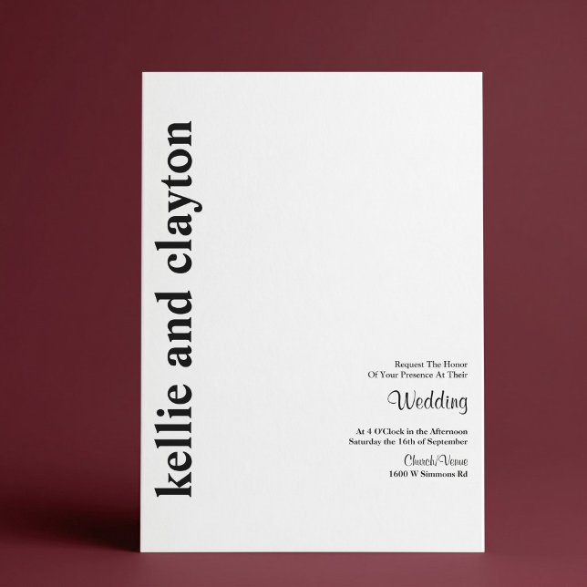 Simple Modern Minimal Wedding Invitation (Creator Uploaded)