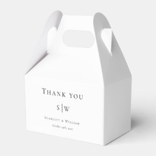 Simple Modern Minimal White Wedding Gable Favor Box