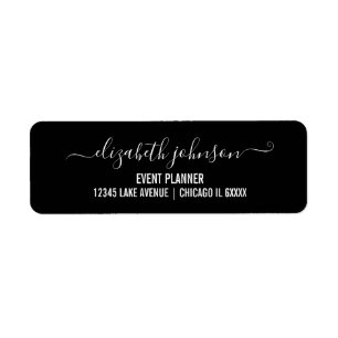 Simple Modern & Minimalist Address Label   Black