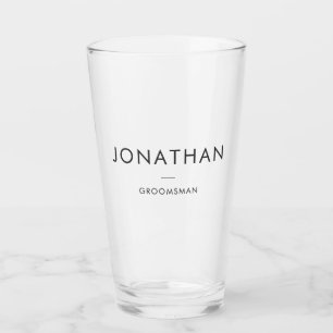 Simple Modern Minimalist Best Man Groomsmen Gifts Glass