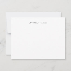 Simple Modern Minimalist Black Grey Full Name Card