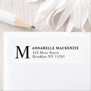 Simple Modern Minimalist Black Monogram Note Card
