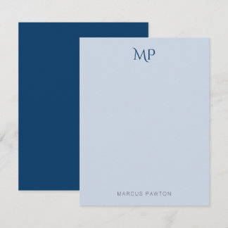 Simple Modern Minimalist Blue Personalized Card