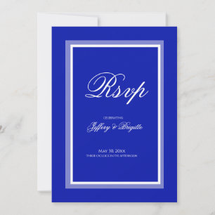 Simple modern minimalist blue wedding rsvp save the date