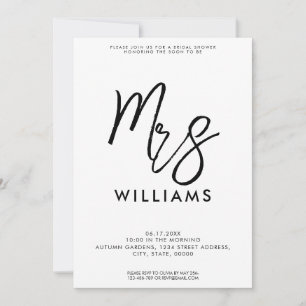 Simple Modern Minimalist Bridal Shower Invitation