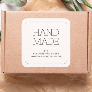 Simple Modern Minimalist Business Handmade Square Sticker