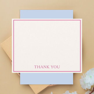 Simple Modern Minimalist Chic Pink Thank You Card