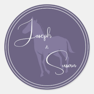 Simple Modern Minimalist Country Horse Classic Round Sticker