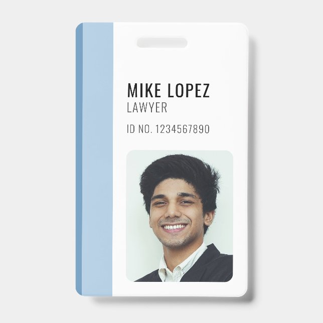 Simple Modern Minimalist Custom Employee ID Badge (Front)