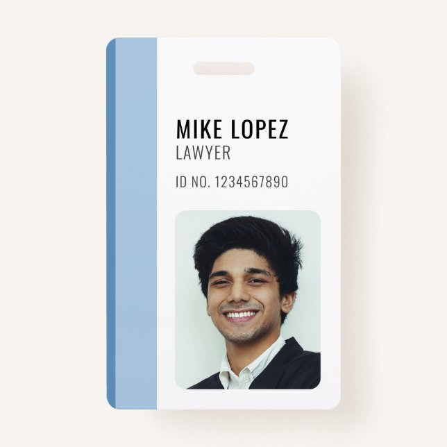 Simple Modern Minimalist Custom Employee ID Badge (Front)