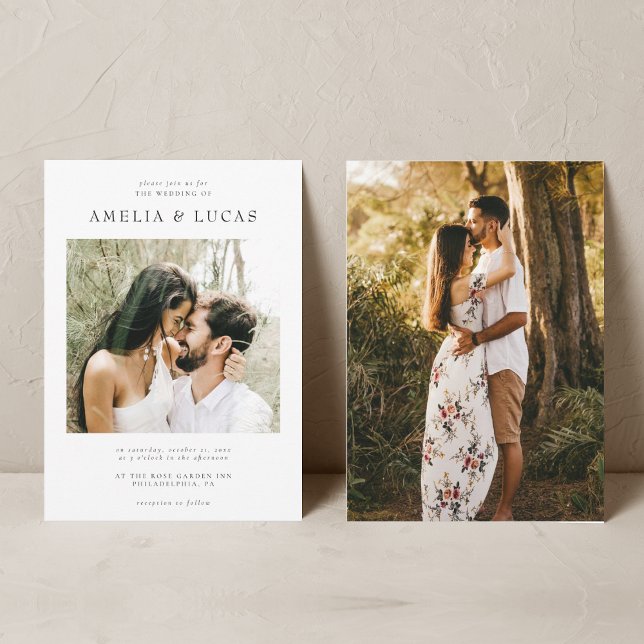 Simple Modern Minimalist Elegant Photo Wedding Invitation (Creator Uploaded)