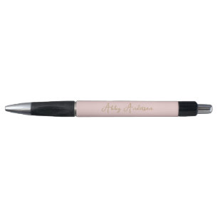 Simple Modern Minimalist Gold Script   Pink Pen